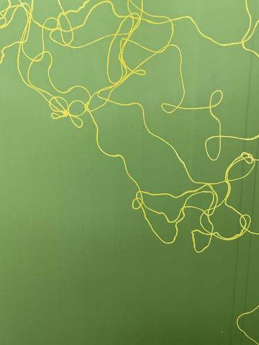 screen printing screen with image of thread