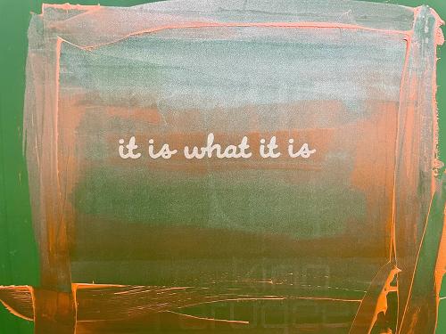 screen print screen with image and orange ink