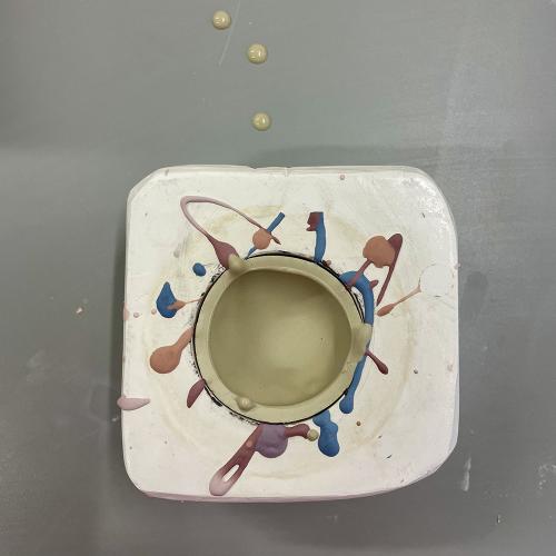 porcelain slip in a plaster mould
