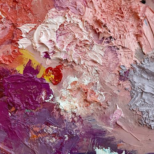 thick paint on a pallet